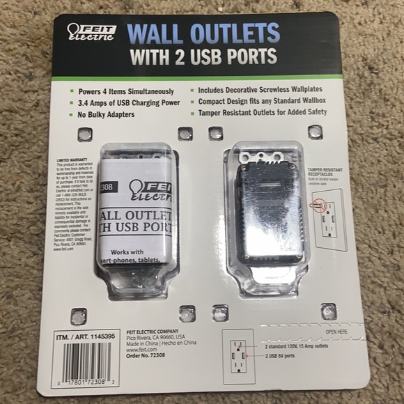 FEIT Other New Feit Wall Outlets With 2 Usb Ports 2 Pack Poshmark